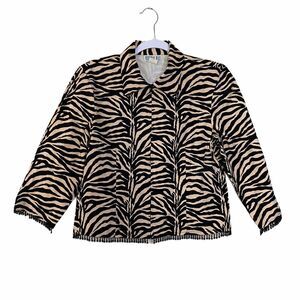 Vintage Robbie Bee Zebra Beaded Fringe Jacket
